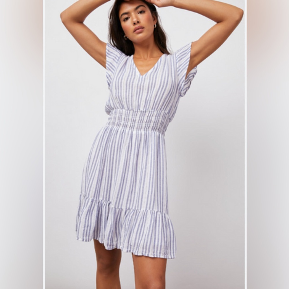 Rails Lilac and White Striped Mini Dress